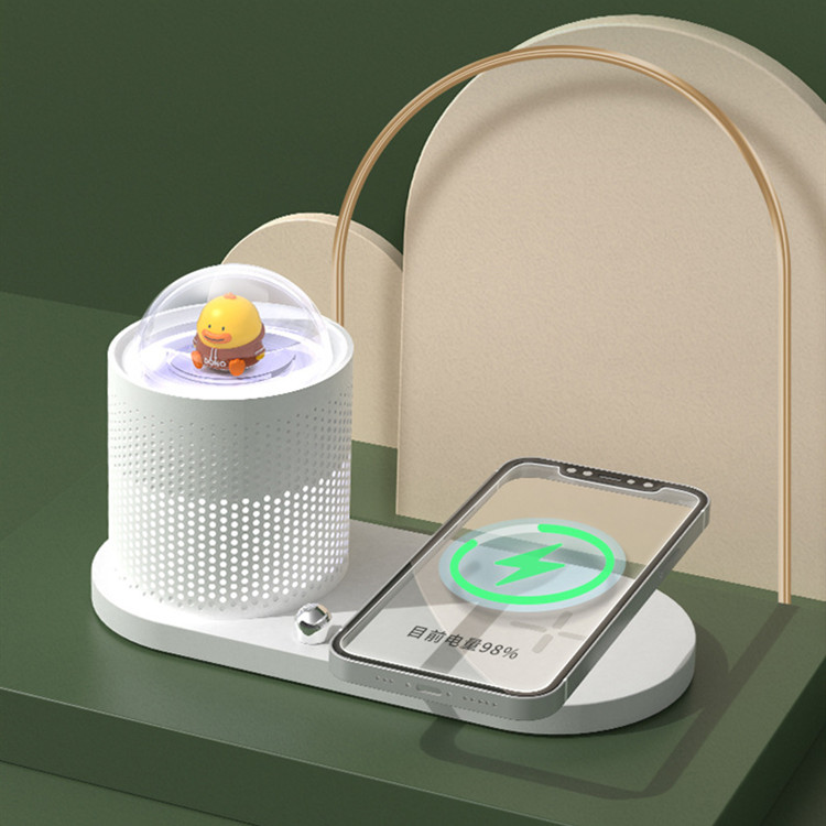 新款15W手机无线充台灯手机充电器学习LED小夜灯快充二合一