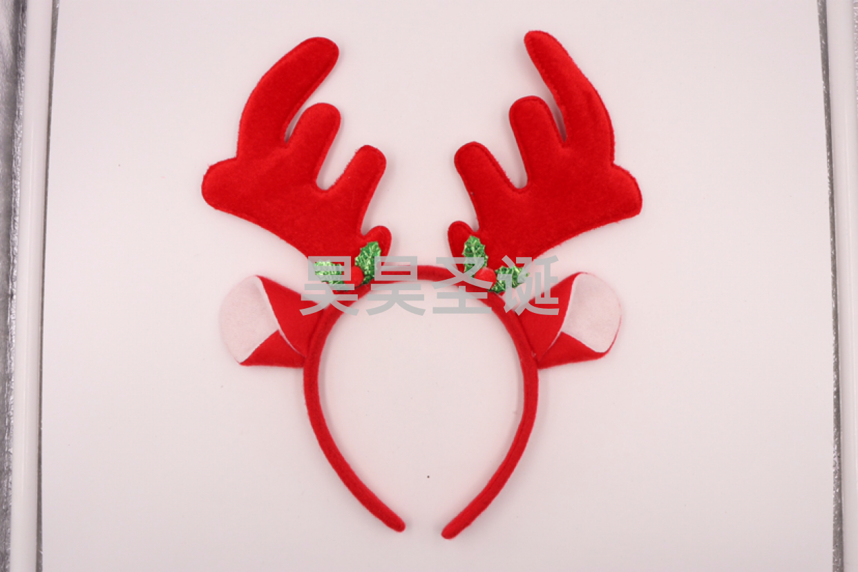 圣诞头箍圣诞鹿角头箍圣诞装饰用品儿童头箍双手小熊头箍鹿角头箍