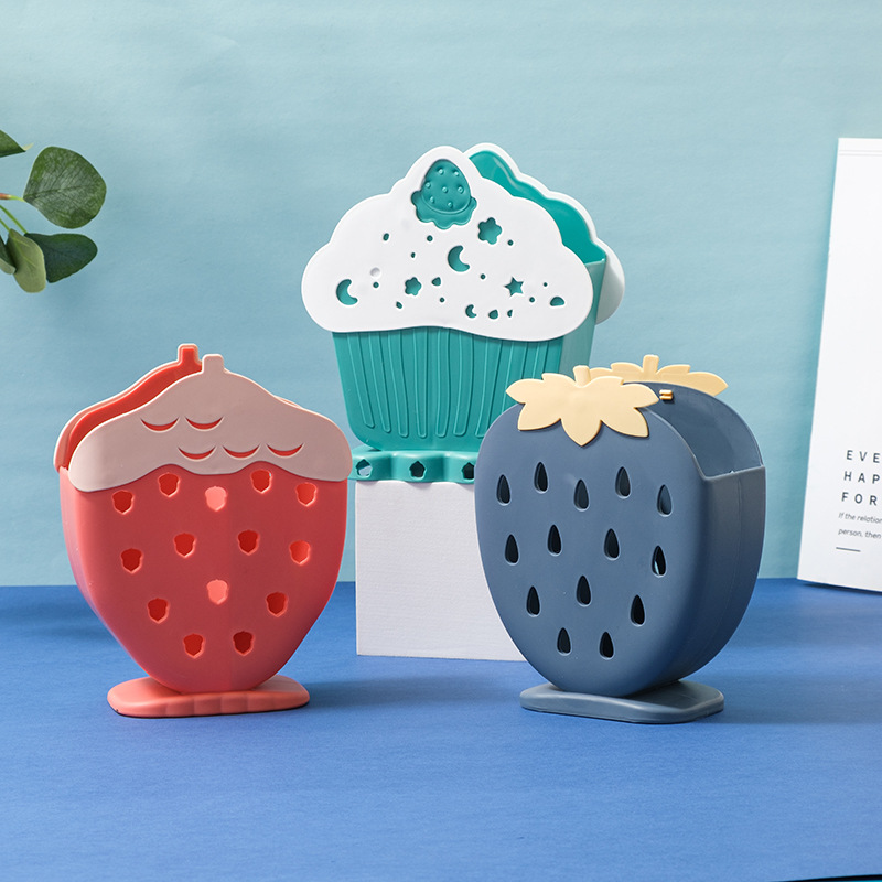 家用草莓沥水筷笼创意个性筷笼塑料萝卜筷笼蛋糕筷子笼筷子收纳筒