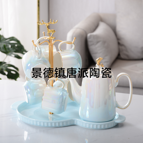 1 pot 6 cups a tray ceramic water set new water set coffee set light luxury style coffee set tea