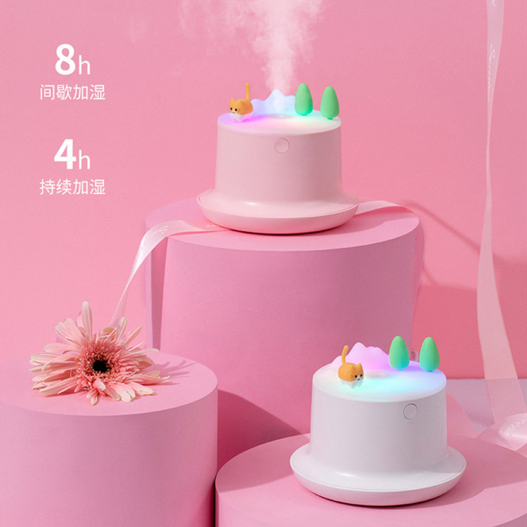 新品萌趣加湿器 usb迷你创意桌面雾化器静音七彩跑马灯少女心礼品