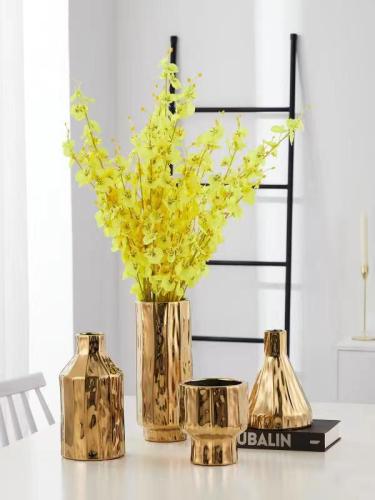 creative electroplating ceramic vase affordable luxury fashion simple style decoration ceramic ornaments