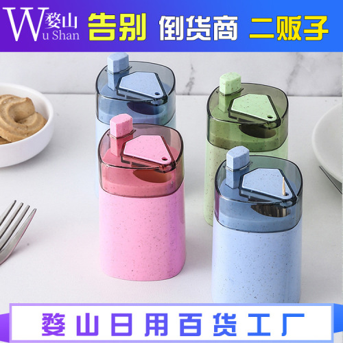 Automatic Press Type Toothpick Box Press out Toothpick Creative Living Room Home Storage Plastic Toothpick Holder Toothpick Jar
