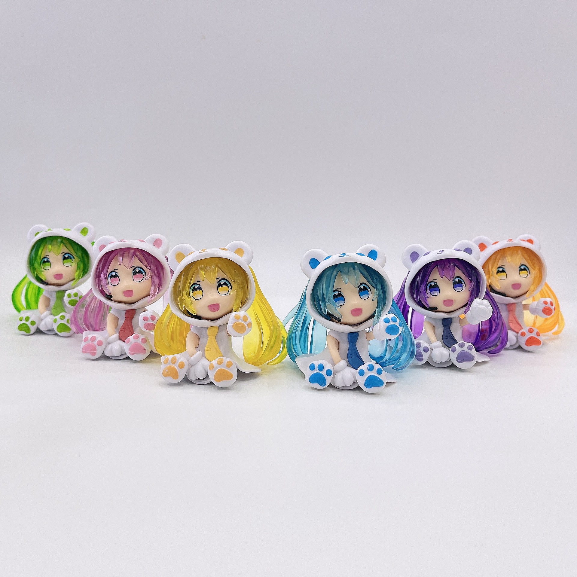 6色初音手办袋装模型车载蛋糕摆件盲盒玩具扭蛋公仔钥匙扣挂件