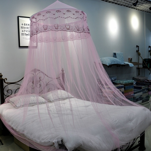 foreign trade large round top lace mosquito net ceiling hanging tapered princess mosquito net