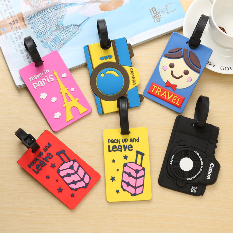 相机 行李牌定制滴塑pvc软胶行李牌定制 旅行登机吊牌logo定做