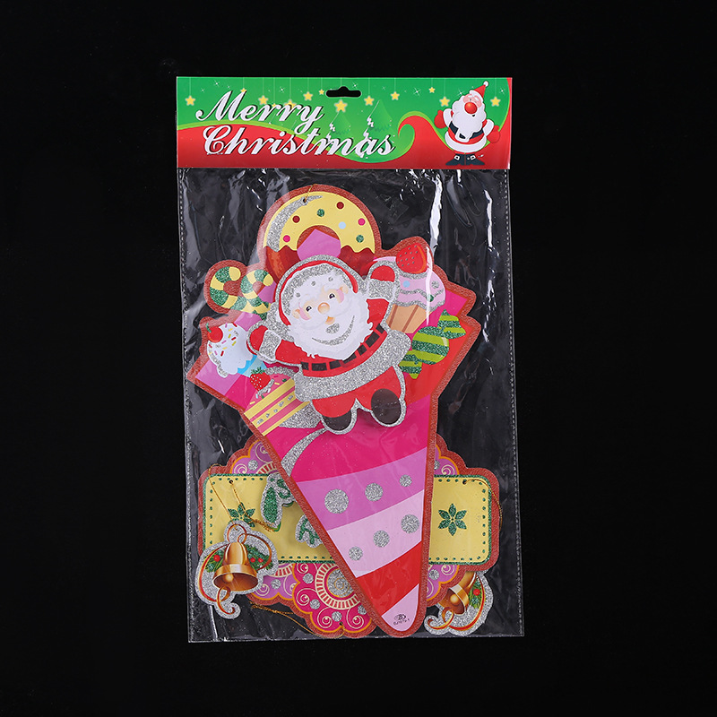 2021年3D立体橱窗圣诞桌装饰冰淇淋挂件贴纸圣诞装饰品货源批发