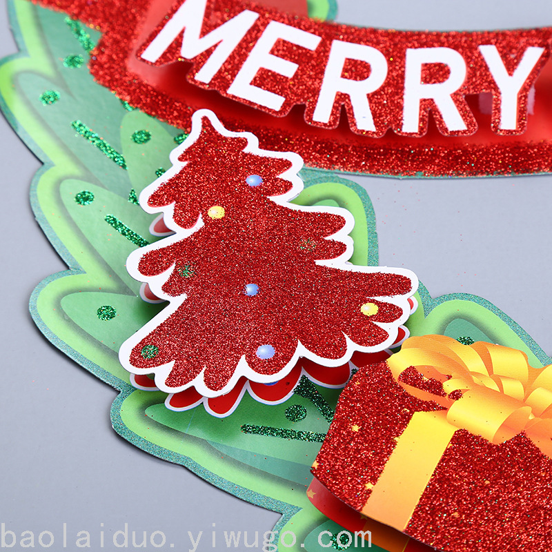 新款圣诞节玻璃立体贴纸店铺橱窗窗户装饰节日布置墙贴厂家直销