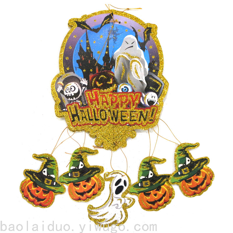 美甲万圣节可以南瓜金色中式卡纸