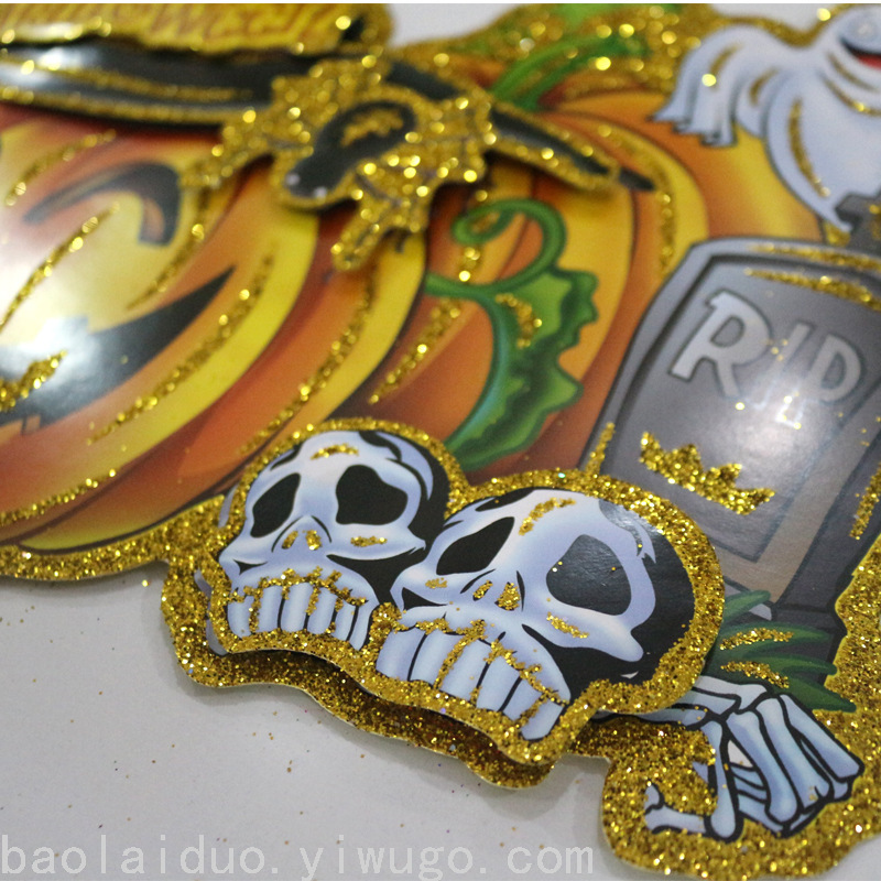 金色万圣节欧式南瓜样式贴纸