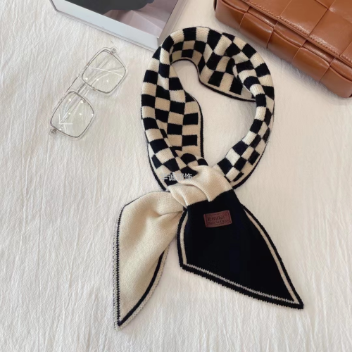 Popular Chessboard Plaid Casual Scarf cross Scarf Autumn and Winter Knitted Scarf 
