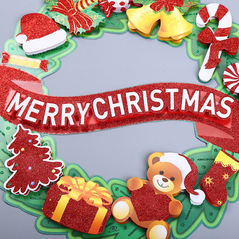 新款圣诞节玻璃立体贴纸店铺橱窗窗户装饰节日布置墙贴厂家直销
