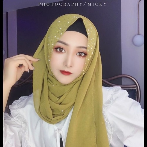 cross-border internet celebrity women‘s chiffon baotou scarf hot drilling fashion silk scarf long warm shawl manufacturer jm144