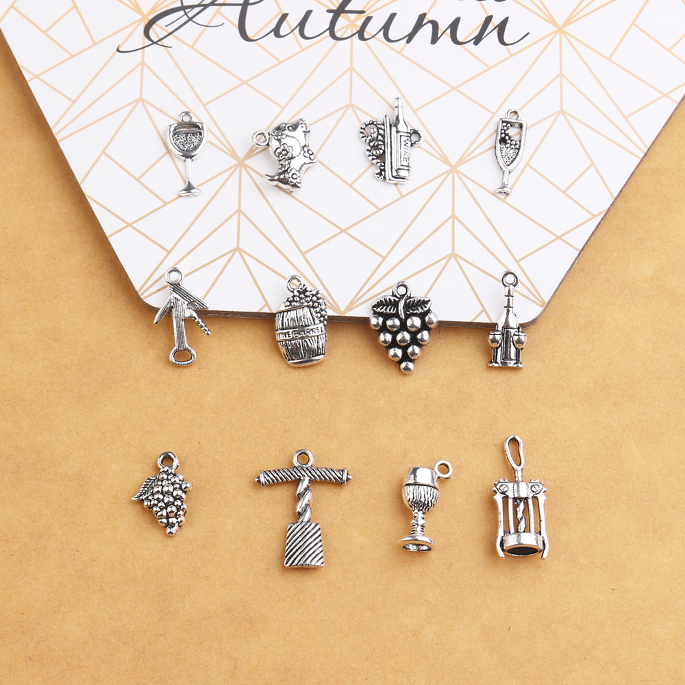 欧美个性合金饰品吊坠挂件批发 酒杯系列 DIY项链手链配件批发