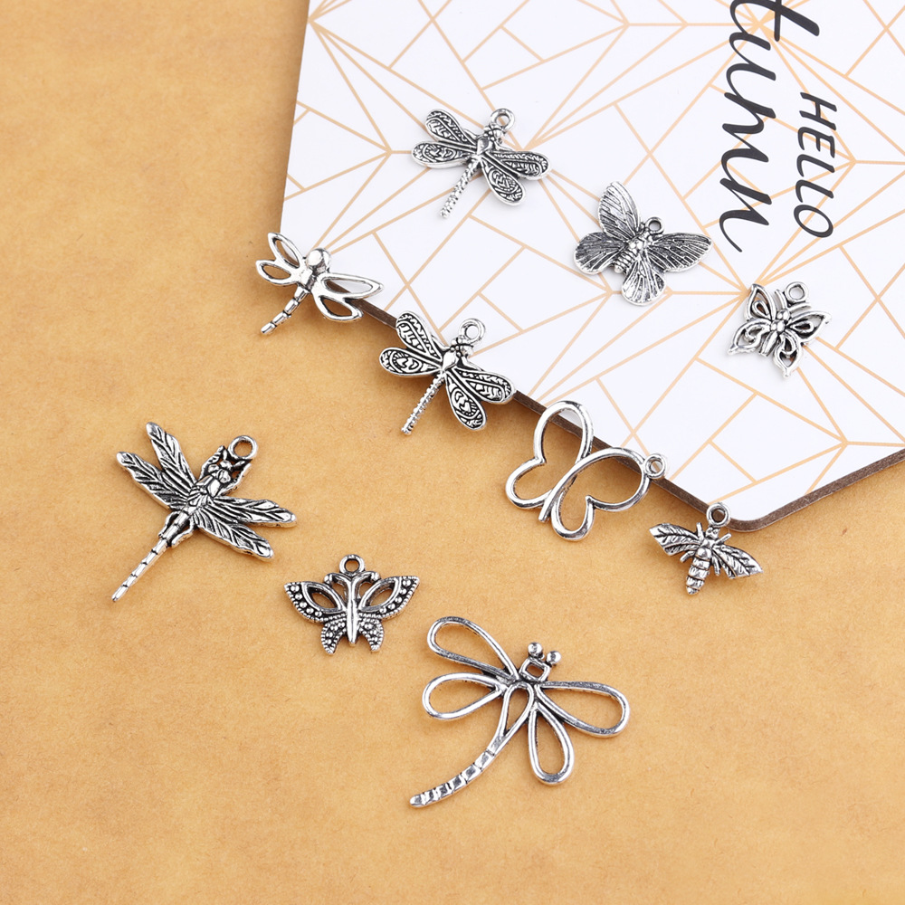 合金吊坠蜻蜓蝴蝶系列现货 DIY耳饰手链项链配 多款手饰挂件批发