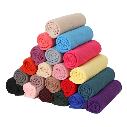 cross-border 30 multi-color solid color monochrome mercerized cotton jersey closed toe long scarf cover scarf elastic scarf jm89
