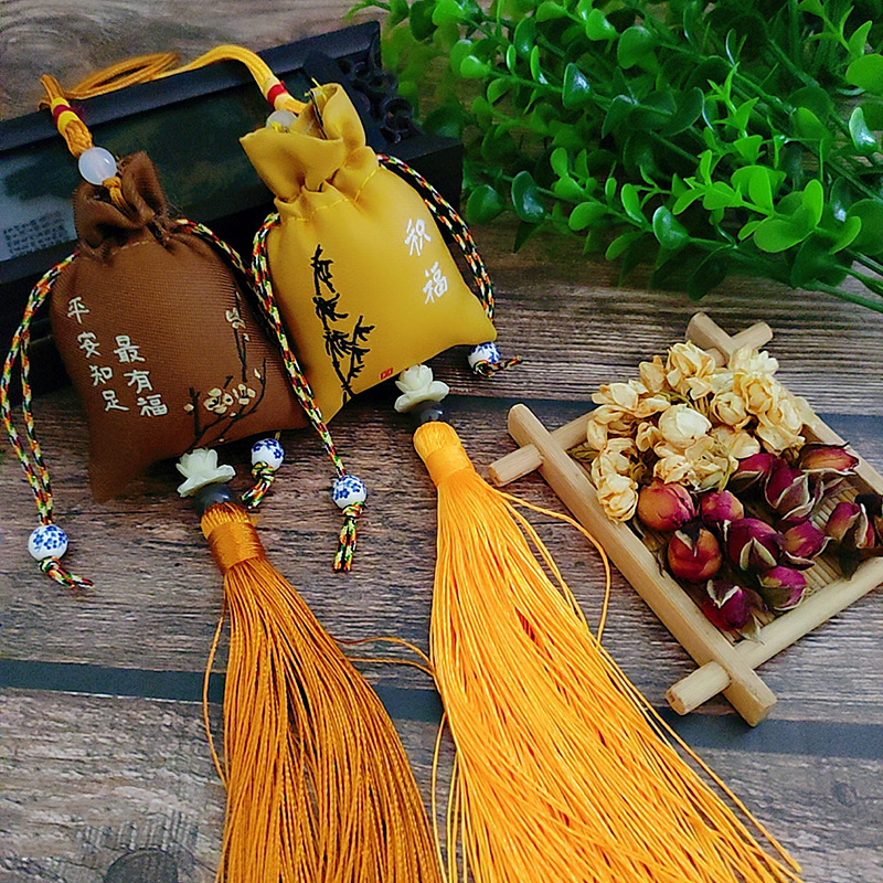 祈福小香包流苏刺绣香囊空袋端午节礼品福袋车载挂饰批发现货