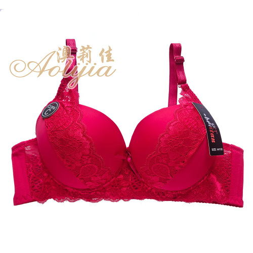 lace edge thin mold cup bra thin section with steel ring sexy push up breast bra cross-border supply factory direct sales
