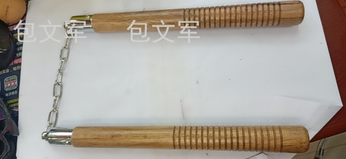 Factory Direct Sales Training， Practical Solid Wood Knurling Two-Section Stick