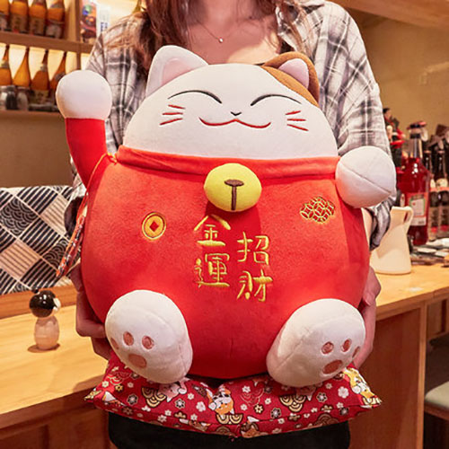 可爱招财猫公仔猫咪玩偶毛绒玩具车载布偶娃娃抱枕送朋友开业礼物