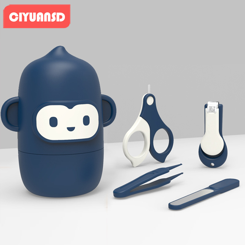 厂家批发婴儿指甲剪套装宝宝指甲刀儿童指甲钳多功能剪刀收纳盒子