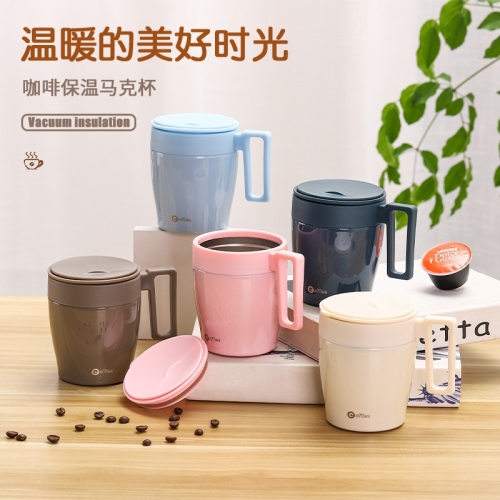 Creative 304 Stainless Steel Insulated Coffee Cup Business Office Water Cup Slide Cover Coffee Cup Gift Activity