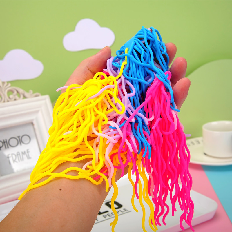 跨境货源解压面条方便面拉拉绳弹力面筋强力拉力绳减压玩具批发