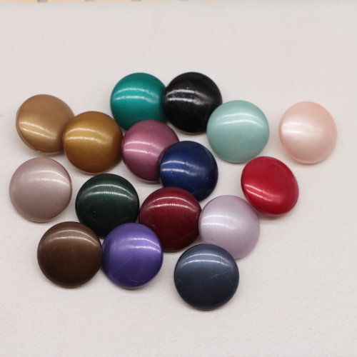 product material： plastic plating， sand gold double-piece fashion new pearl button plating uv