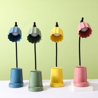 跨境触摸LED充电台灯3档触控笔筒小夜灯学生书桌阅读台灯