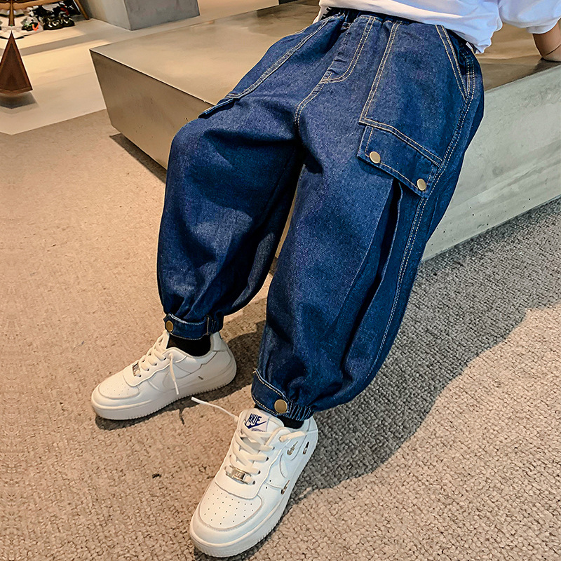 男童牛仔裤童装中大童春秋新款时尚洋气长裤韩版休闲宽松潮范裤子