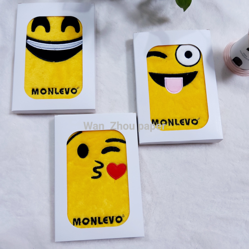 Factory Direct Sales New Smiley Cute Plush Notebook Journal Diary Notepad Creative Gifts