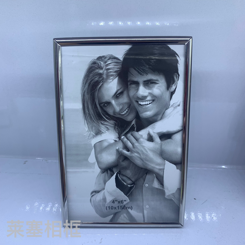 小圆边不锈钢北欧创意摆件照片家居礼物客厅装饰工艺品金属相框