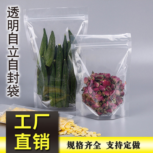 In Stock Wholesale Food Packaging Bag Transparent Independent Packaging and Self-Sealed Bag Herbal Tea Grains Zipper Bag Ornament Packaging Tea