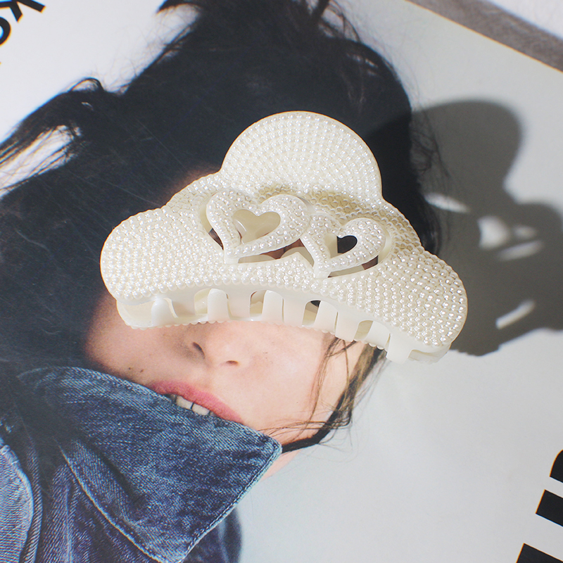 2022新款法式仿珍珠女抓夹后脑勺百搭盘发大号气质发夹小孩发卡夹