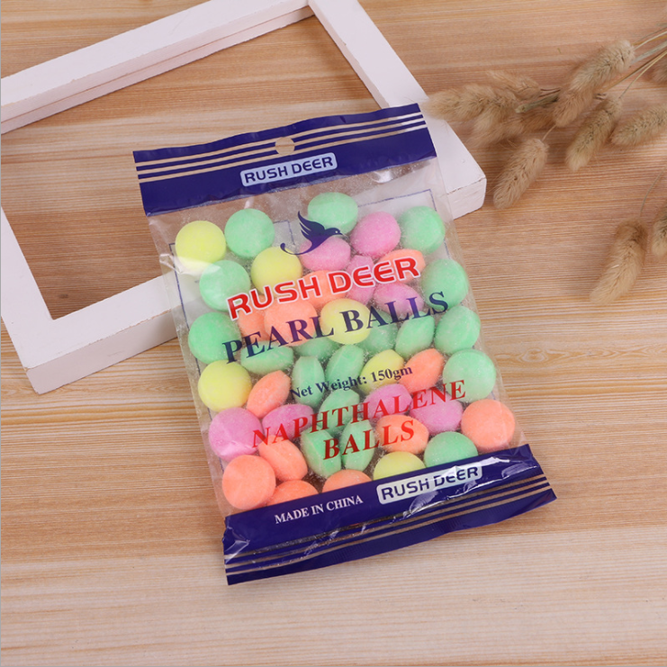 厂家自销 彩色袋装樟脑丸防臭球 衣柜衣橱樟脑丸批发100G