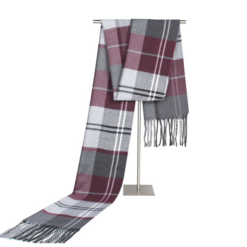 new cashmere-like men‘s plaid scarf cross-border men‘s korean-style tassel thickened warm scarf gifts