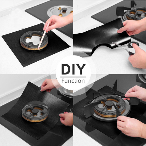 0.2mm upgraded hot sale gas stove protective pad black set gas stove protector kitchenware
