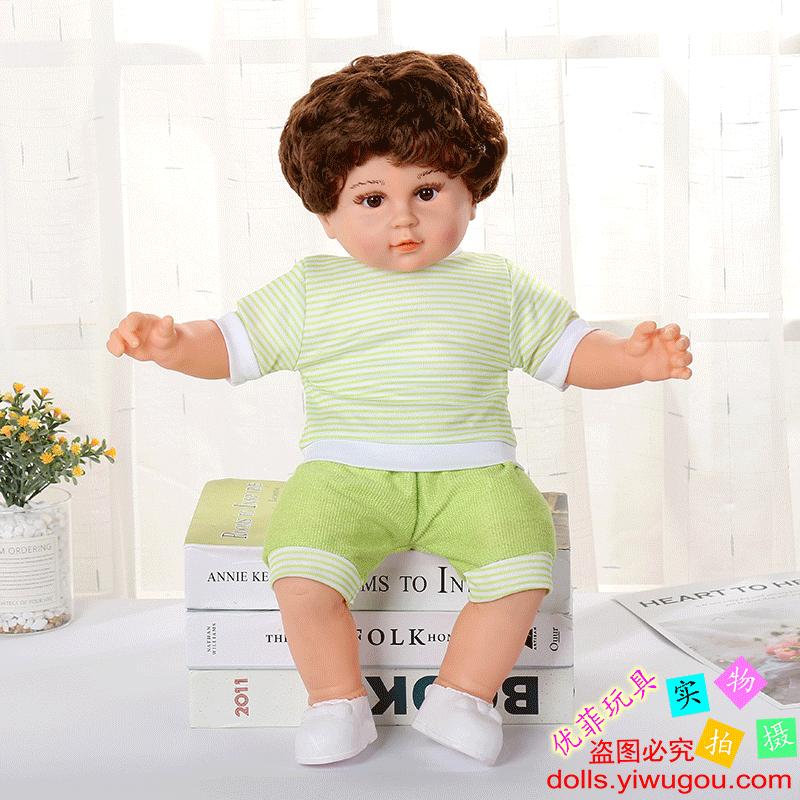 仿真娃娃搪胶娃娃婴儿陪睡洋娃娃音乐智能对话玩具礼品24寸贝儿