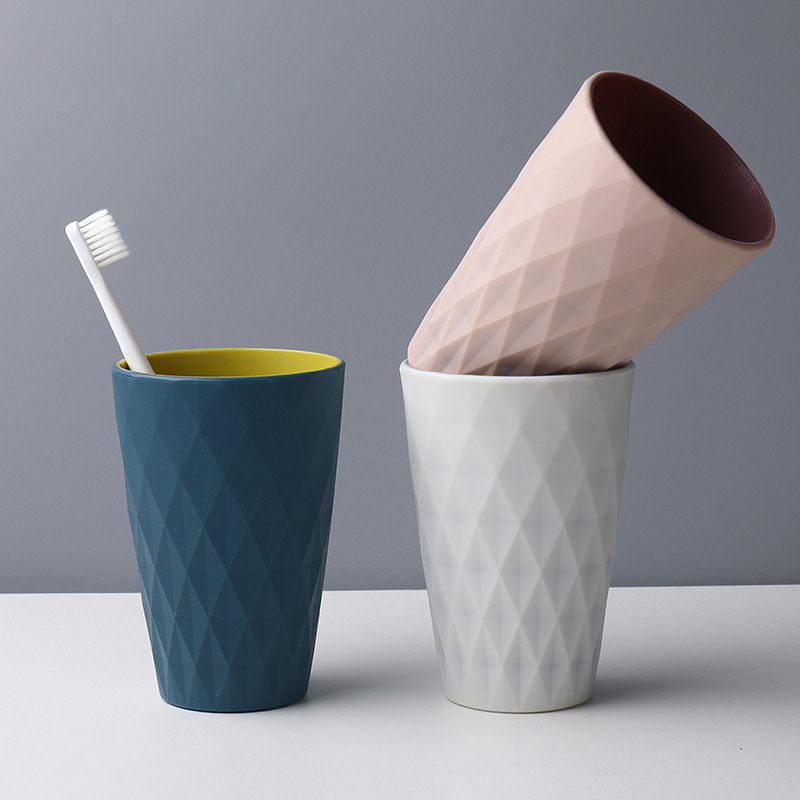 漱口杯塑料杯学生水杯宿舍刷牙杯双色双层口杯家用情侣浪漫洗漱杯