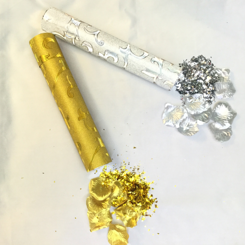 金银派对结婚纸管亮片纸片花瓣礼花礼炮手拧按钮礼花筒节日用品