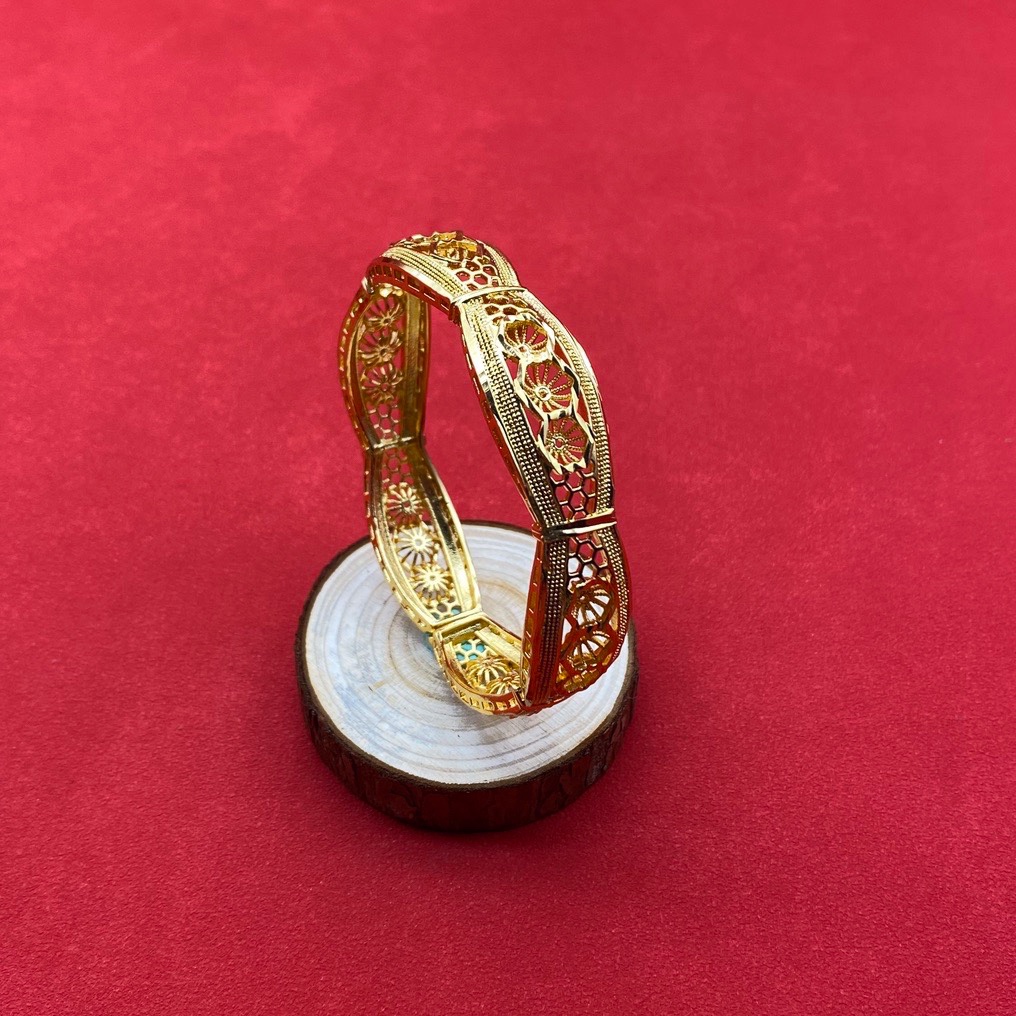 沙金镂空开口手镯达意饰品厂家24k真金电镀中东欧美款式