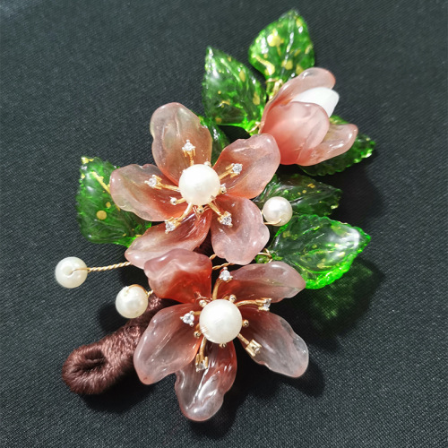 Panhan DIY Jewelry Hairpin Accessories Czech Glass Petal Material Meat Rose Handmade Step Shake Headdress Accessories 