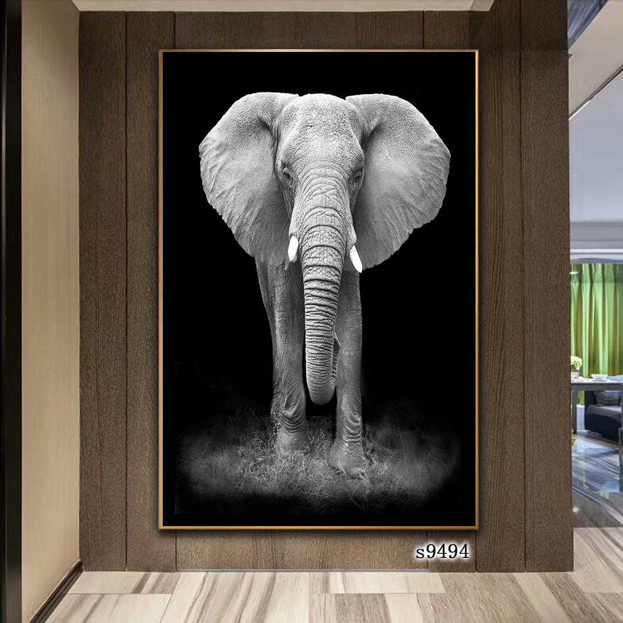 大象风景布画风景油画装饰画相框客厅卧室壁画餐厅挂画玄关挂画