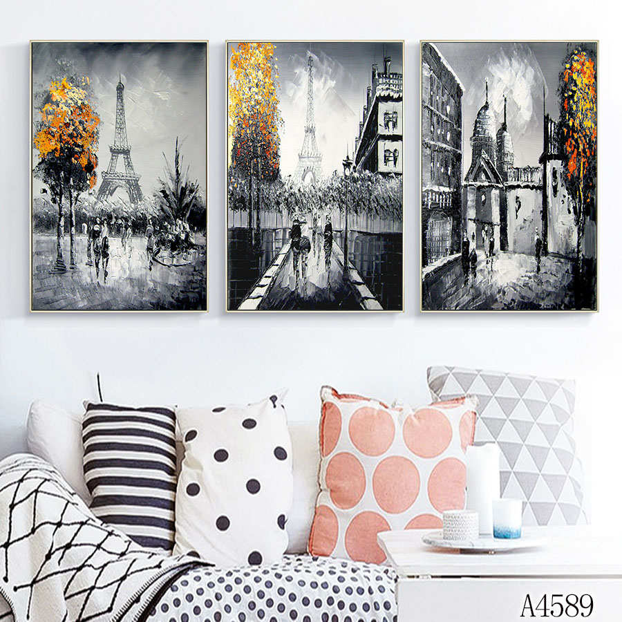 建筑风景布画风景油画装饰画相框客厅卧室壁画餐厅挂画玄关挂画