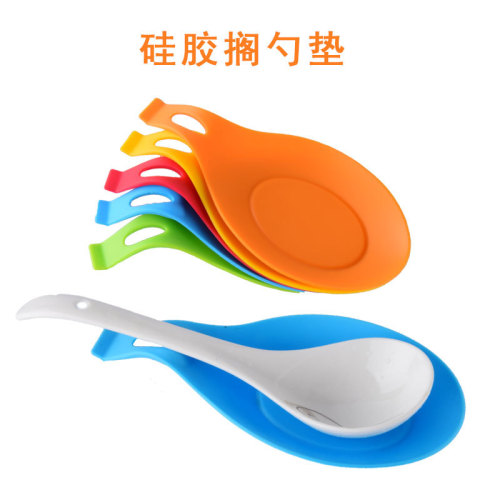 silicone flavor dish， tableware mat， anti-scald silicone spoon pad， spoon pad