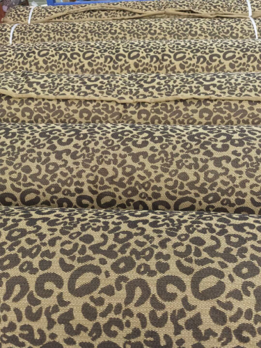 2021 popular factory direct leopard yarn-dyed jacquard canvas linen bags accessories hat shoes cloth