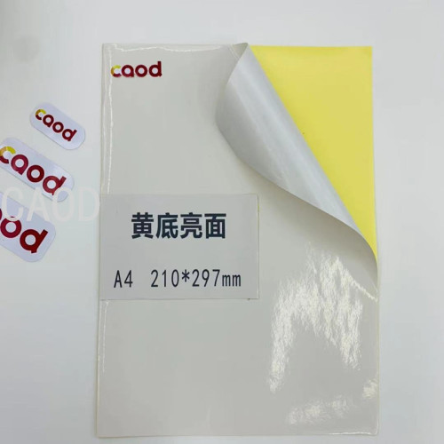 a4 yellow bottom label paper adhesive paper thermal paper coated paper cash register paper photo paper