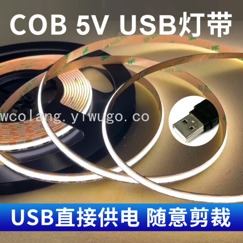 5vcob light with usb light with rechargeable low voltage light band