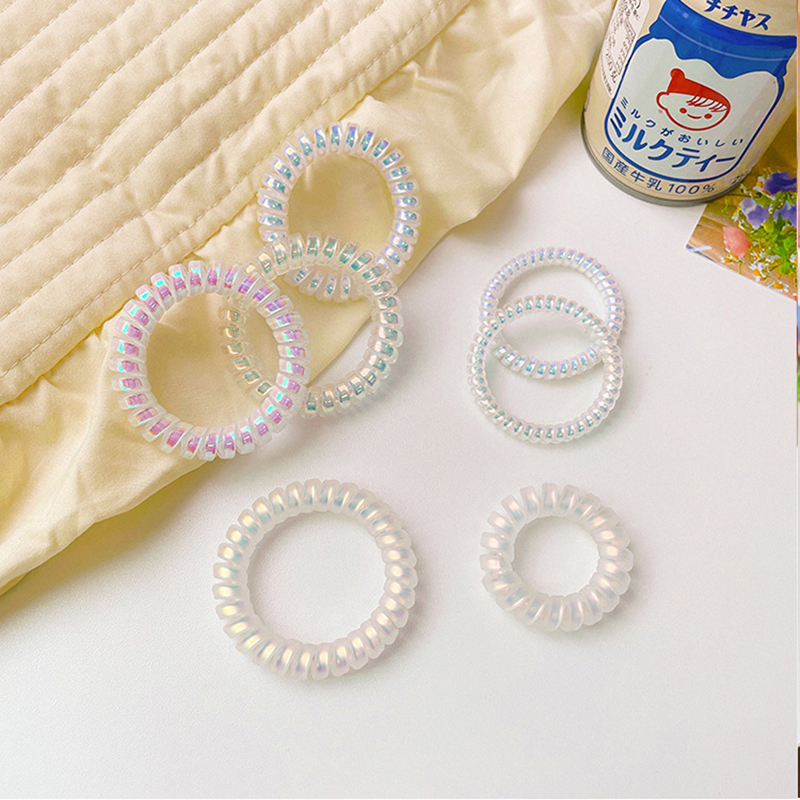 幻彩人鱼姬电话线发绳基础百搭头绳无痕不伤发皮筋扎头发饰头饰女