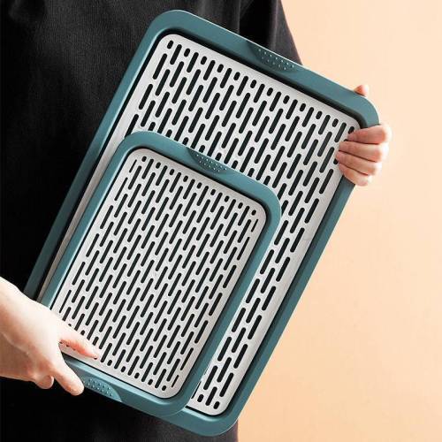 Cup Drain Tray household Living Room Plastic Creative Double-Layer Rectangular Cup Tea Table Storage Storage Tea Tray 